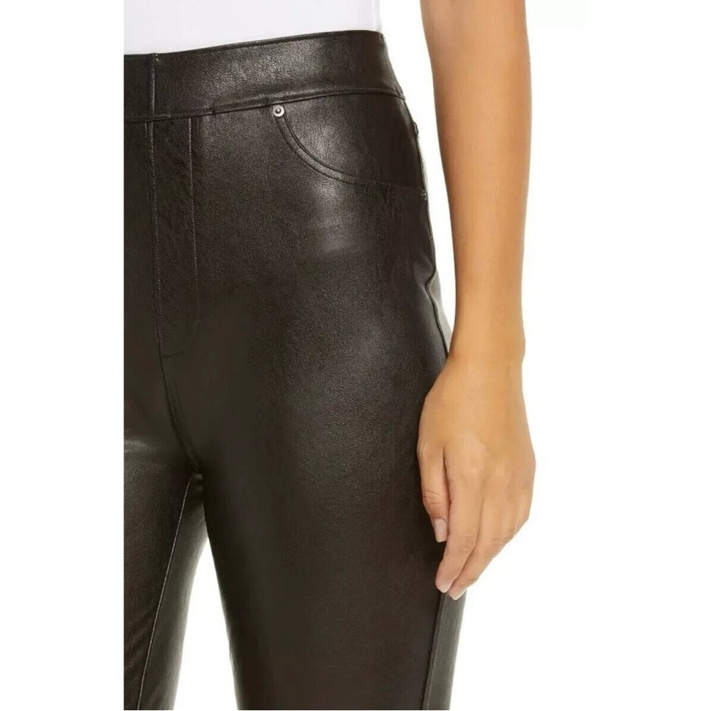 SPANX Black Skinny Faux Leather-Look Skinny Jeans in Noir Size M - Picture 4 of 10